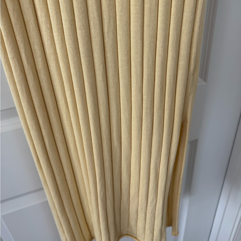 NAADAM NWOT Silk and Cashmere Yellow Knit Midi Dress - Picture 5 of 5